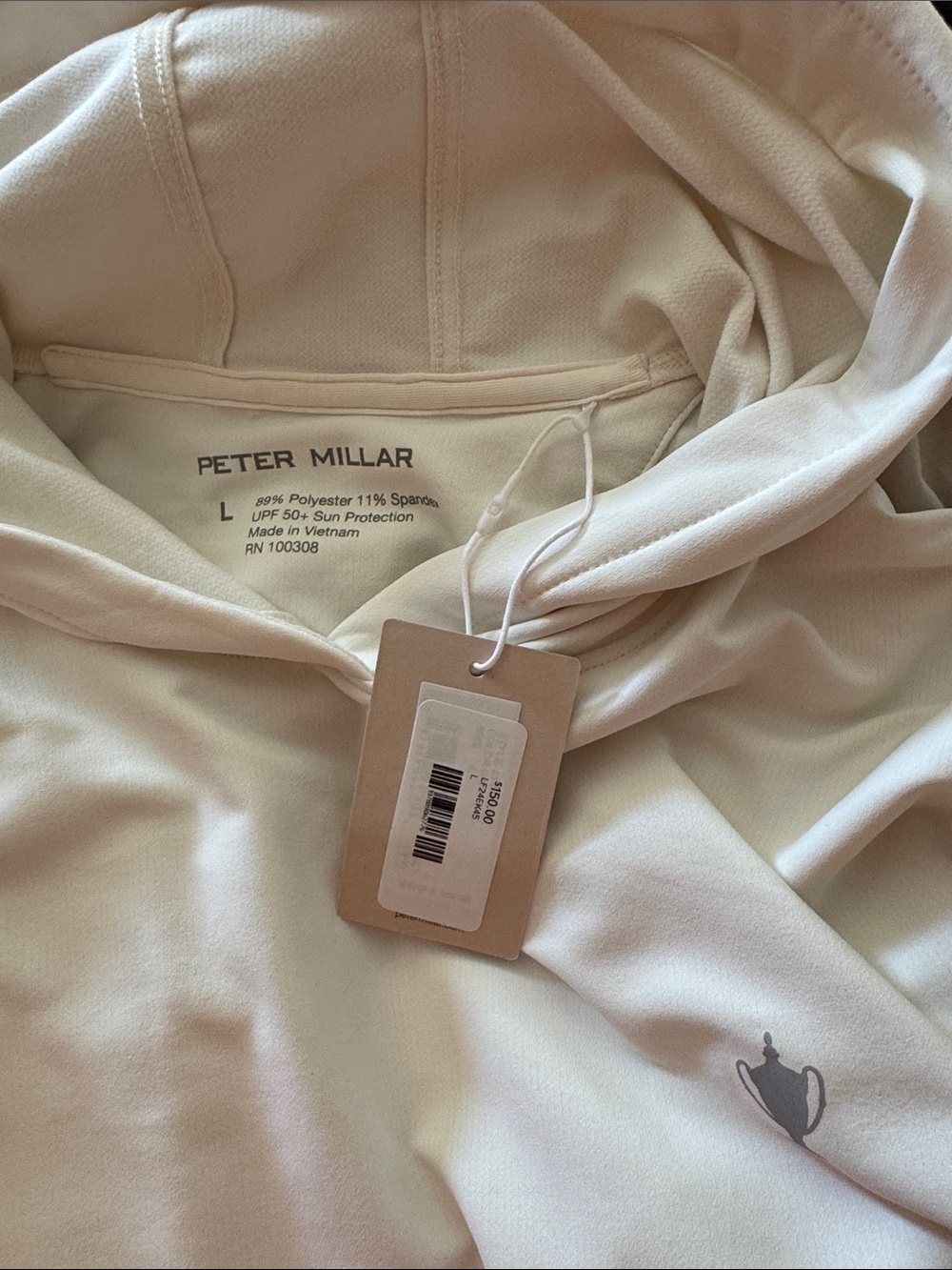 Peter Millar Cream Long-Sleeve Crewneck Sweatshirt - Picture 5 of 6